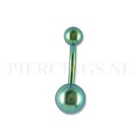 Piercings.nl Navelpiercing geanodiseerd groen