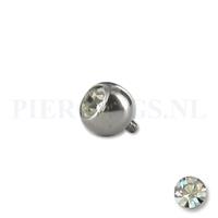 Piercings.nl Dermal balletje 1.2 mm kristal 5 mm