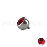 Piercings.nl Dermal balletje 1.2 mm rood 5 mm