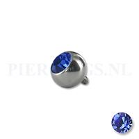 Piercings.nl Dermal balletje 1.2 mm blauw 5 mm