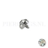 Dermal balletje 1.2 mm flat disc kristal 4 mm