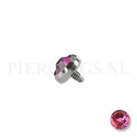 Piercings.nl Dermal balletje 1.2 mm flat disc roze 4 mm