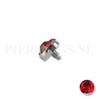 Piercings.nl Dermal balletje 1.2 mm flat disc rood 4 mm