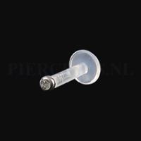 Piercings.nl Labret 1.6 mm flexibel klein kristal