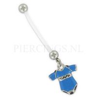 Piercings.nl Navelpiercing zwangerschap romper blauw