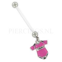 Piercings.nl Navelpiercing zwangerschap romper roze