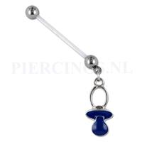 Piercings.nl Navelpiercing zwangerschap speen blauw