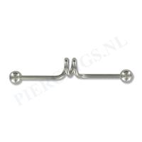 Piercings.nl Industrial barbell enkele spiraal