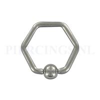 Piercings.nl BCR 1.6 mm zeshoek M/L