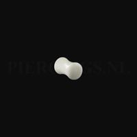 Piercings.nl Plug wit agaat 6 mm 6 mm
