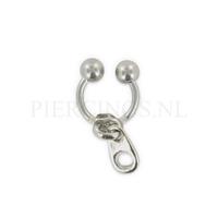 Piercings.nl Circulair barbell 1.2 mm met rits