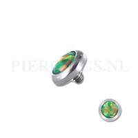 Piercings.nl Dermal balletje 1.2 mm opaal multi glans groen