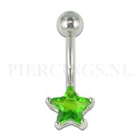 Piercings.nl Navelpiercing ster groen