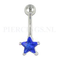 Piercings.nl Navelpiercing ster blauw