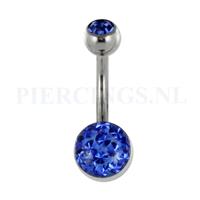 Piercings.nl Navelpiercing multisteen blauw