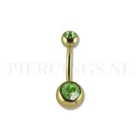 Piercings.nl Navelpiercing goudkleurig groen