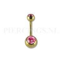 Piercings.nl Navelpiercing goudkleurig roze