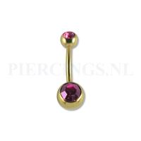 Piercings.nl Navelpiercing goudkleurig amethyst