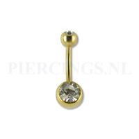 Piercings.nl Navelpiercing goudkleurig kristal