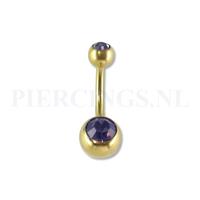 Piercings.nl Navelpiercing goudkleurig paars