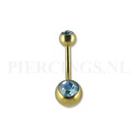 Piercings.nl Navelpiercing goudkleurig kristal AB