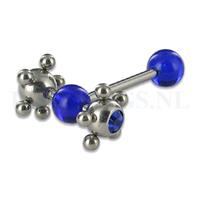 Piercings.nl Tongpiercing met tickler blauw