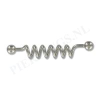 Piercings.nl Industrial barbell spiraal