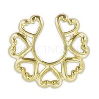 Piercings.nl Tepelclip shield goud kleur tribal groot