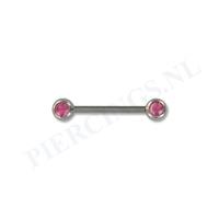 Piercings.nl Tepelpiercing kristal roze
