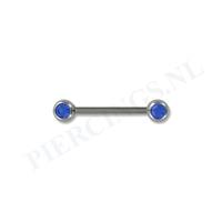 Piercings.nl Tepelpiercing kristal blauw