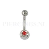 Piercings.nl Navelpiercing rode bloem
