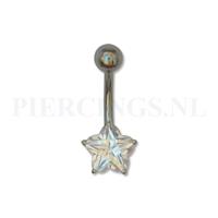 Piercings.nl Navelpiercing ster bloem kristal