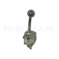Piercings.nl Navelpiercing dolfijn om zirkonia