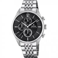 Festina Herren Chronograph Timeless "F20285/4", Silber, Schwarz