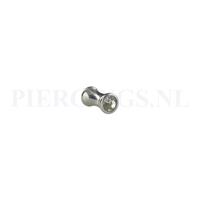 Piercings.nl Plug met kristal 4 mm 4 mm