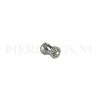 Piercings.nl Plug met kristal 5 mm 5 mm