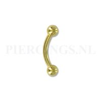Piercings.nl Banana goudkleuring 1.6 mm 8 mm