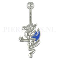 Piercings.nl Navelpiercing draak blauw