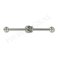 Piercings.nl Industrial barbell doodshoofd