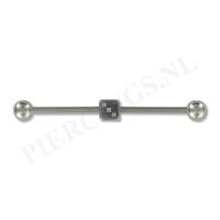 Piercings.nl industrial barbell dobbelsteen