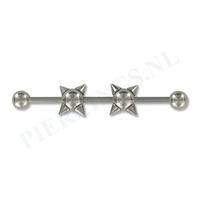 Piercings.nl Industrial barbell gestekelde balletjes