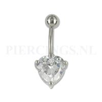Piercings.nl Navelpiercing hart kristal