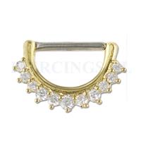 Piercings.nl Tepelpiercing klik goudkleurig kristallen