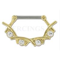 Piercings.nl Tepelpiercing klik goudkleurig lauwerkrans
