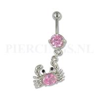Piercings.nl Navelpiercing krab roze