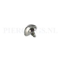 Piercings.nl Dermal balletje 1.2 mm titanium plat 4 mm