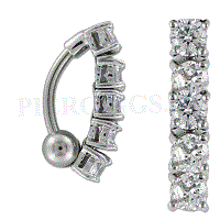 Piercings.nl Navelpiercing reverse kristallen
