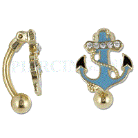 Piercings.nl Navelpiercing goudkleurig reverse anker