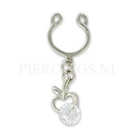 Tepelclip hart met kristal