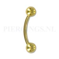 Piercings.nl Banana goudkleurig 1.2 mm 10 mm